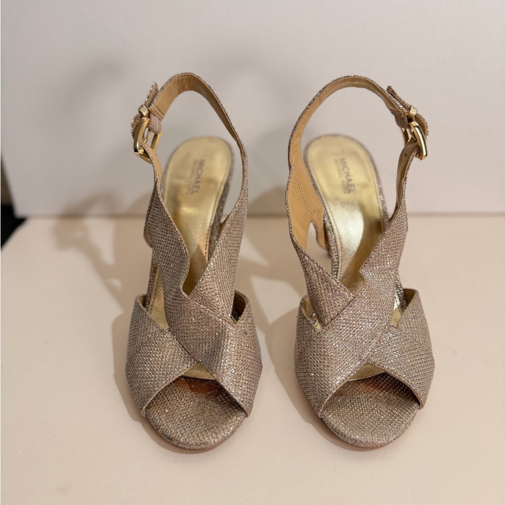 Michael Kors Metallic Becky Gold Sandals